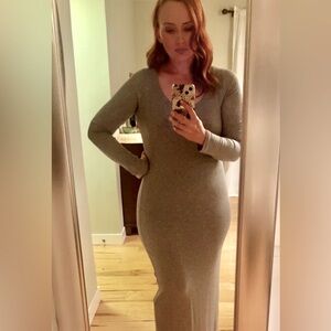 All Saints Ribbed Stretch Maxi Dress